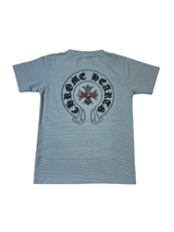 Kids' Cross Logo Streetwear T-Shirt - Light Blue Short Sleeve Tee.