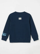 Blue Graphic Print Full Sleeve T-Shirt Kids Casual Wear