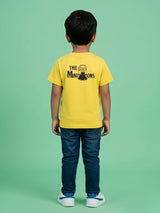 Boys Yellow Minions Graphic Printed Round Neck T-Shirt.