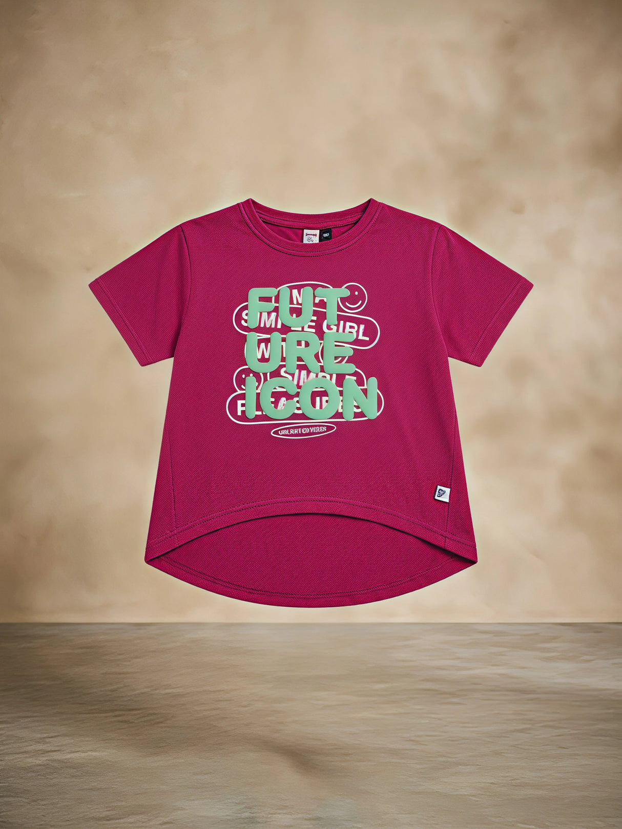 Girls Pink "Future Icon" Graphic Cotton Tee