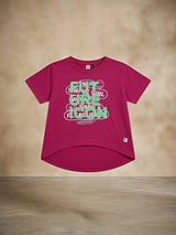 Girls Pink "Future Icon" Graphic Cotton Tee