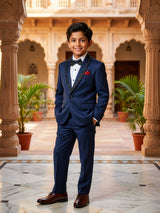 Navy Blue Coat Suit for Boys - Premium Formal Wedding Wear ()