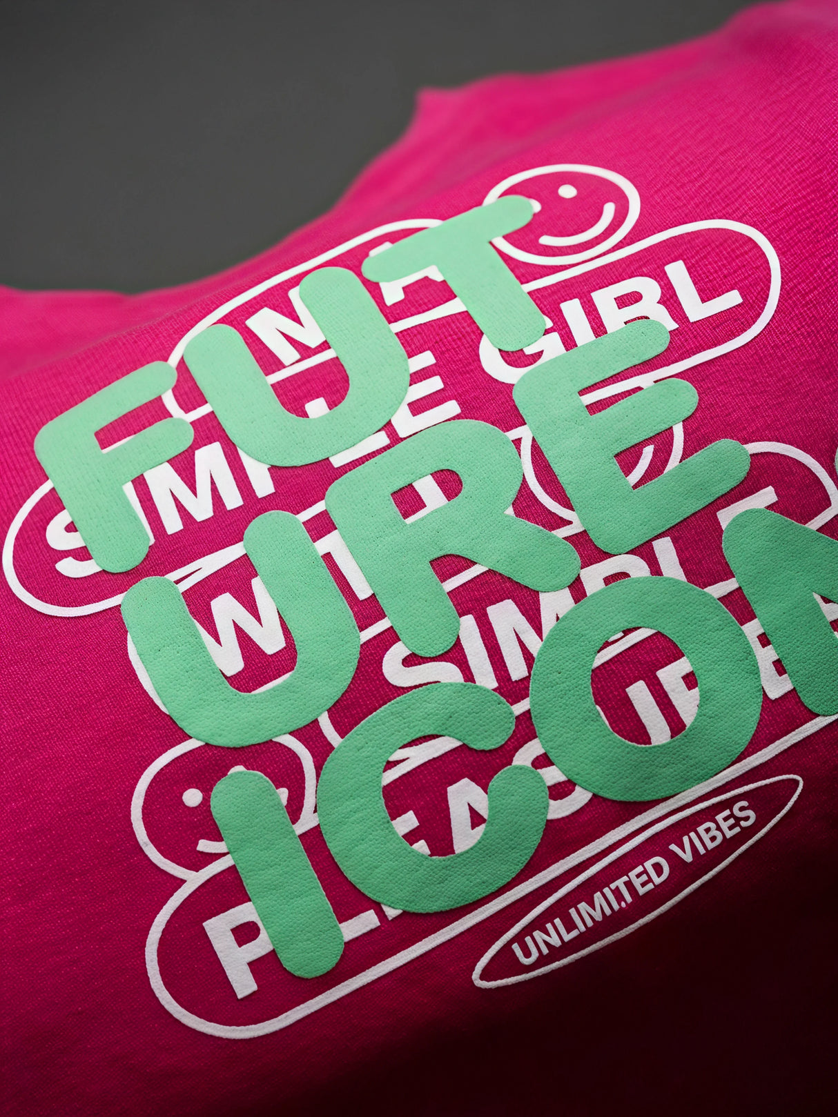 Girls Pink "Future Icon" Graphic Cotton Tee