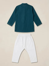 Boys Teal Green Kurta Pyjama Set