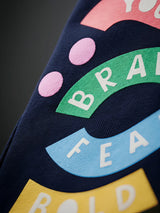 Empower Graphic Crew Neck Daily Wear for Girls - Navy Blue