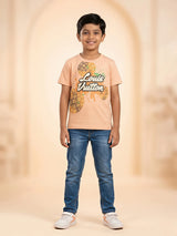 Boys Peach Louis Vuitton Graphic Print T-Shirt