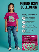 Girls Pink "Future Icon" Graphic Cotton Tee