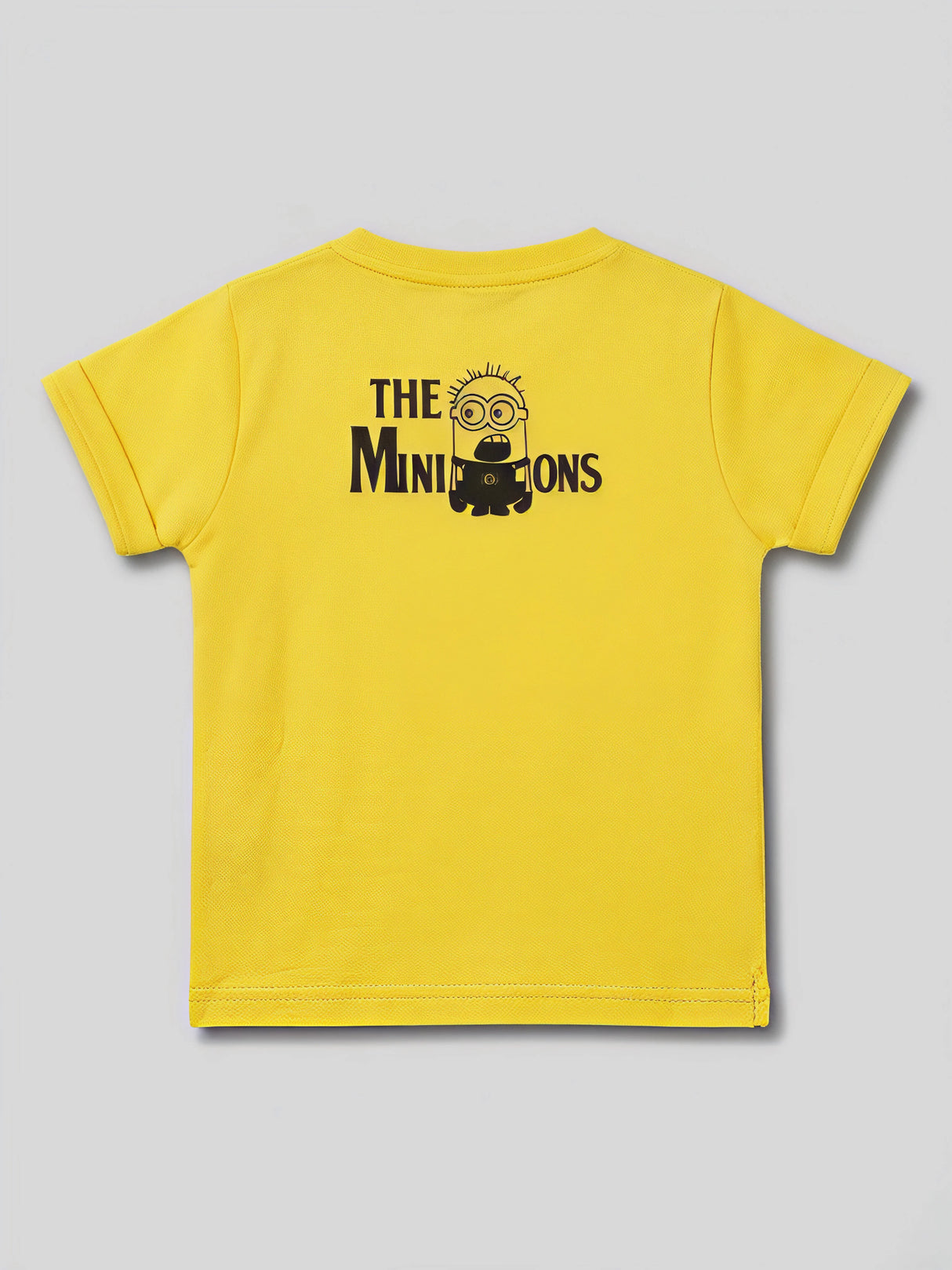 Boys Yellow Minions Graphic Printed Round Neck T-Shirt.