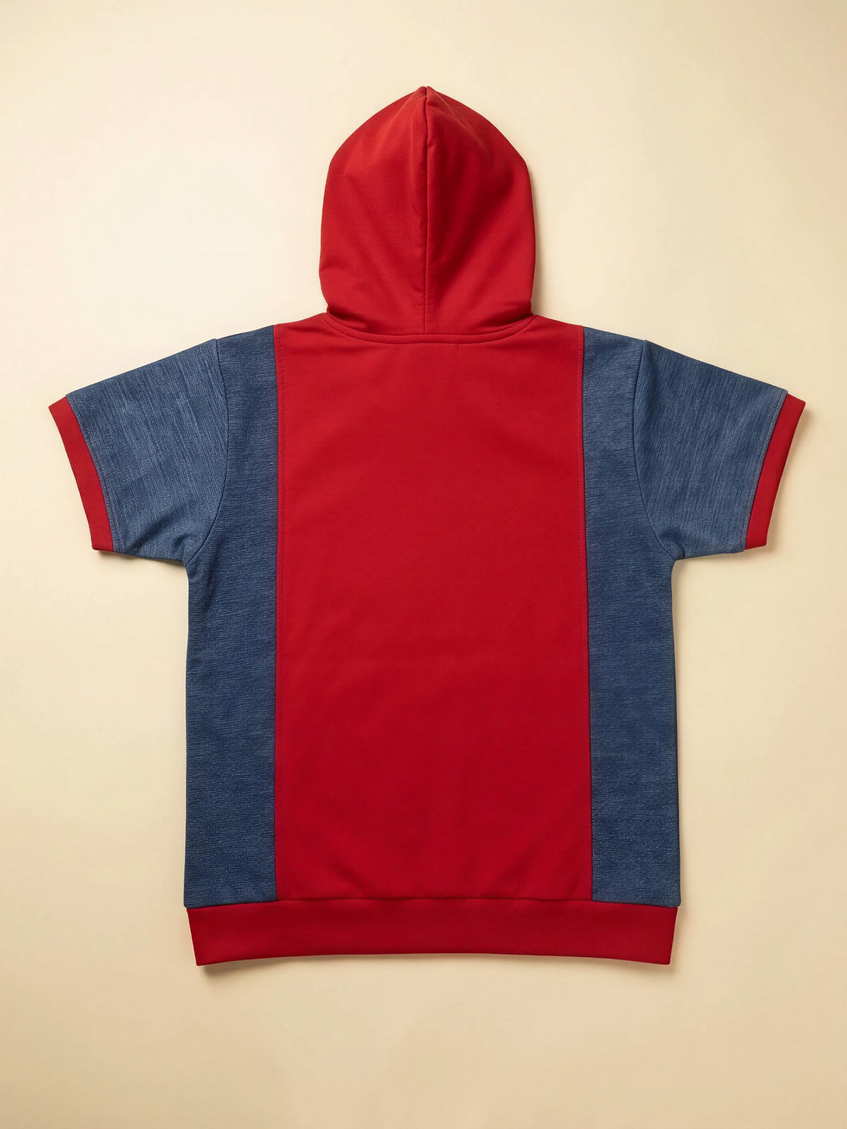 Boys Red Hooded Short Sleeve T-Shirt