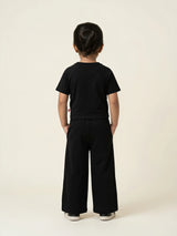 Black Nyc Letter Print Girls Coordinate Set Casual Wear