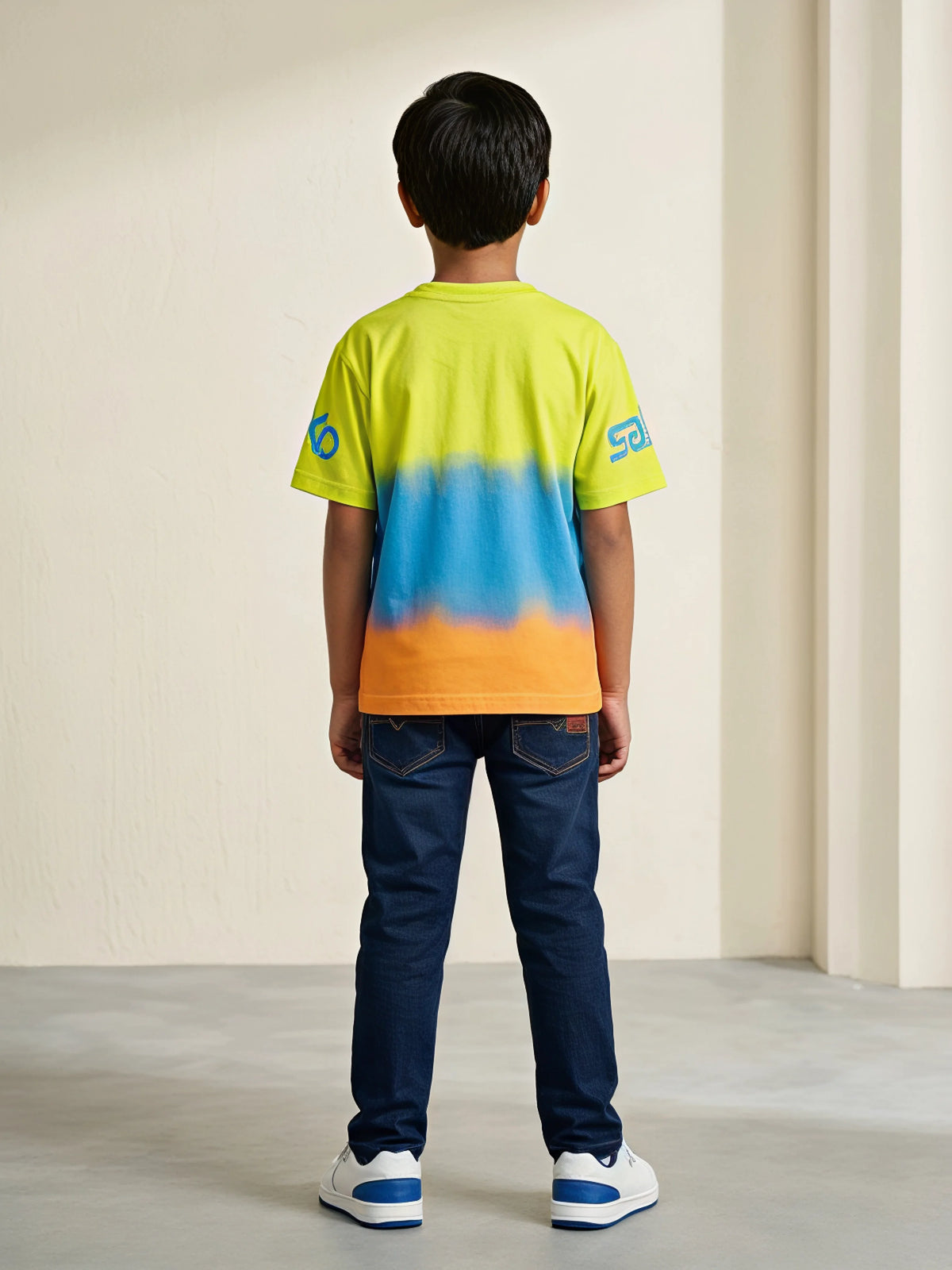 Boys Green Anime Graphic Printed Casual T-Shirt