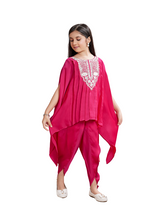 Girls' Rani Pink Kaftan & Dhoti Set