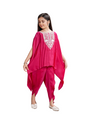 Girls' Rani Pink Kaftan & Dhoti Set
