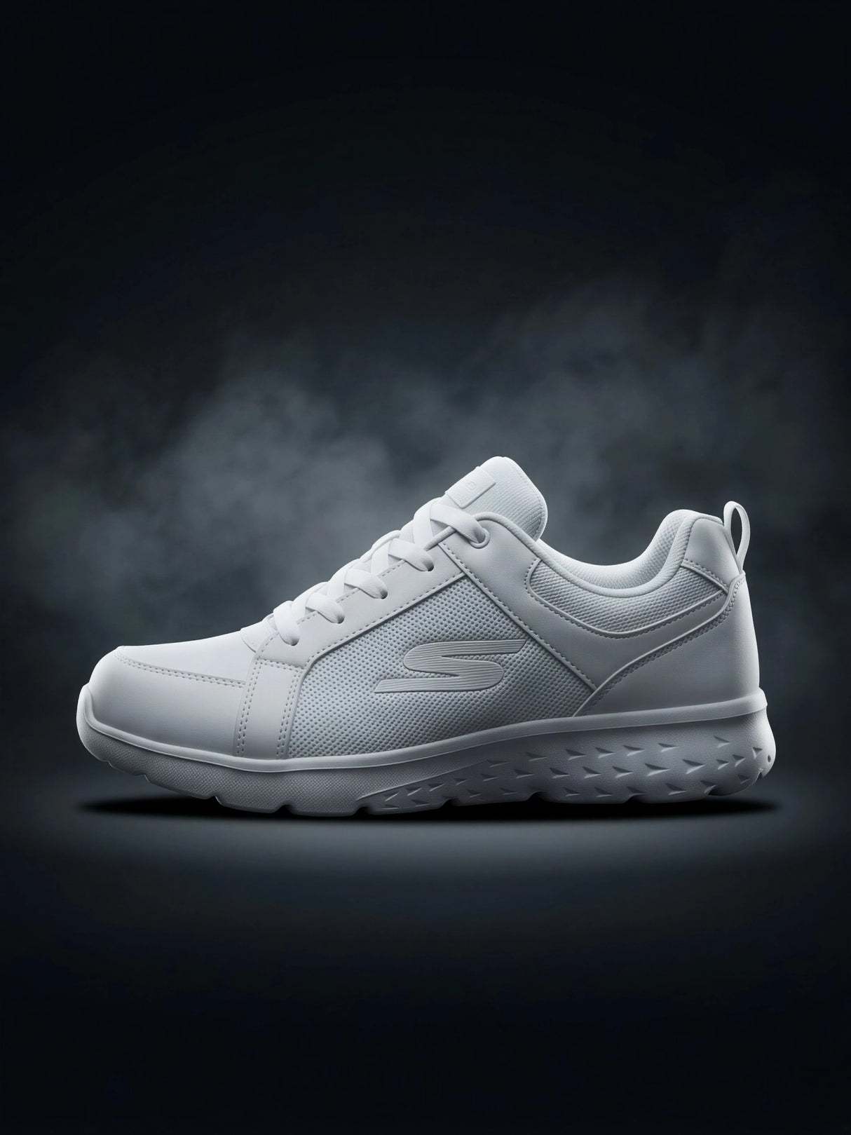 Skechers Essential Lace-Up School Shoes - White.