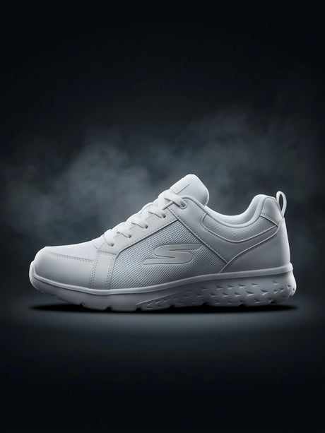 Skechers Essential Lace-Up School Shoes - White.