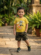 Boys Green Camo & Mustard Yellow Skate Graphic Co-ord Set