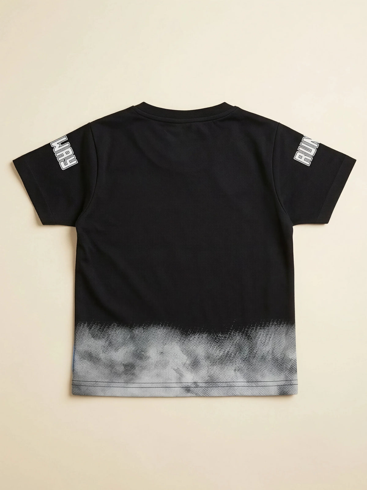 Boys Black Runway Airplane Printed Casual T-Shirt