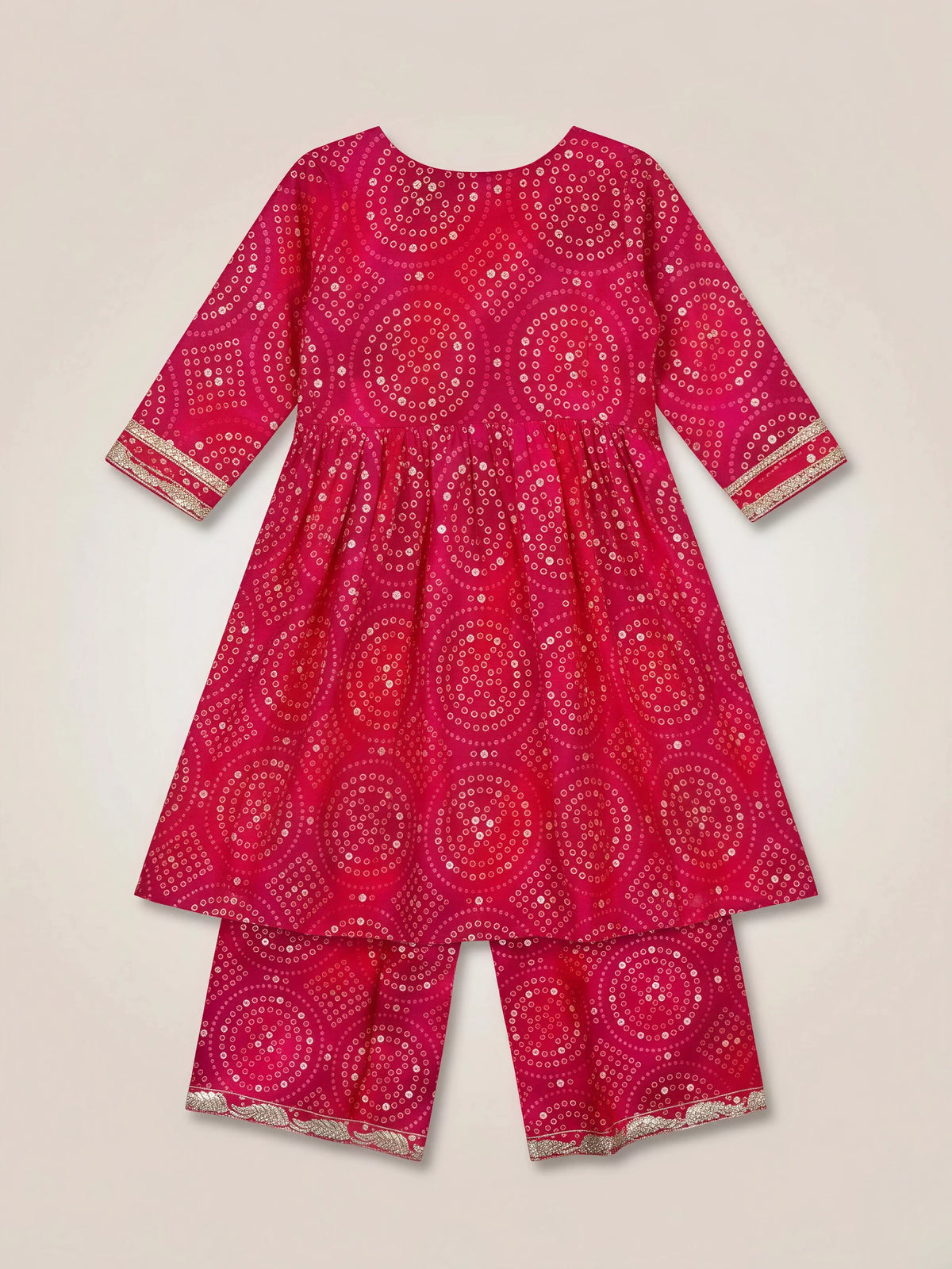 Girls Pink Embroidered Sharara Set.