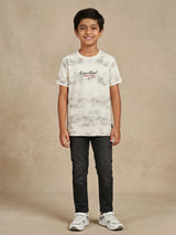 Boys White Essential Printed Cotton T-Shirt