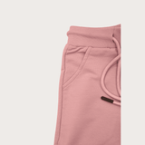 Girls Leisure Plain Rib Waist Track Pant With Rib - Purple