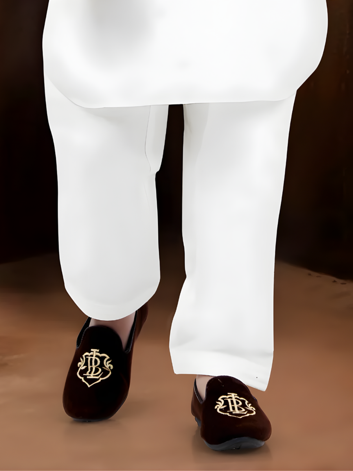 Boys' Elegant White Kurta Pyjama Set with Embroidered Placket