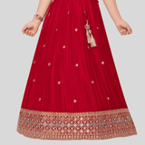 Girls Traditional Sleeves Less Long Choli - Pink