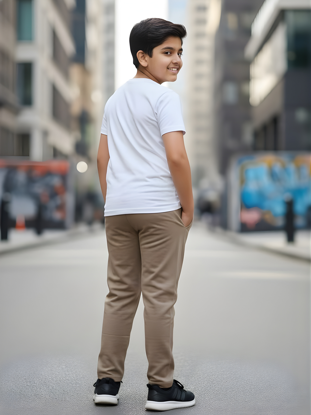 Boys' Comfortable Casual Brown Track Pants