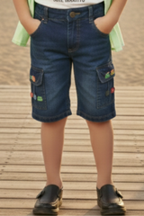 Boys’ 3-Piece "Urban Explorer" Set – Mint Green Shirt, Graphic Tee & Denim Cargo Shorts