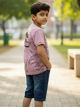 Kids' Subtle Floral Graphic Purple T-Shirt