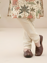 Boys Traditional Printed Chuddidar Kurta Set - Green