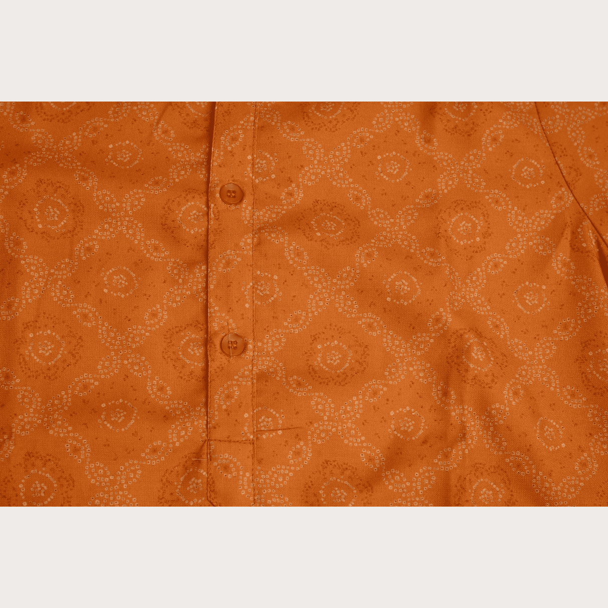 Boys Traditional Printed Chudidar Kurta Set - Orange