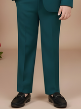 Boys' Teal Blue 5-Piece Formal Suit Set with Vest and Tie