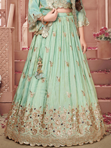Girls Traditional Full Sleeves Long Choli - Blue