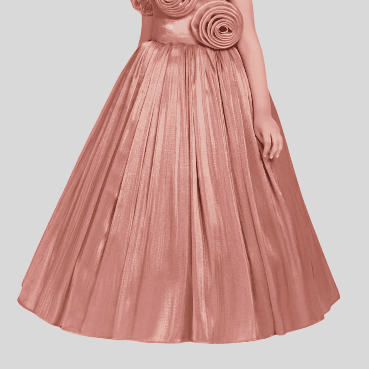 Girls Party Heavy Western Gown with work - Brown