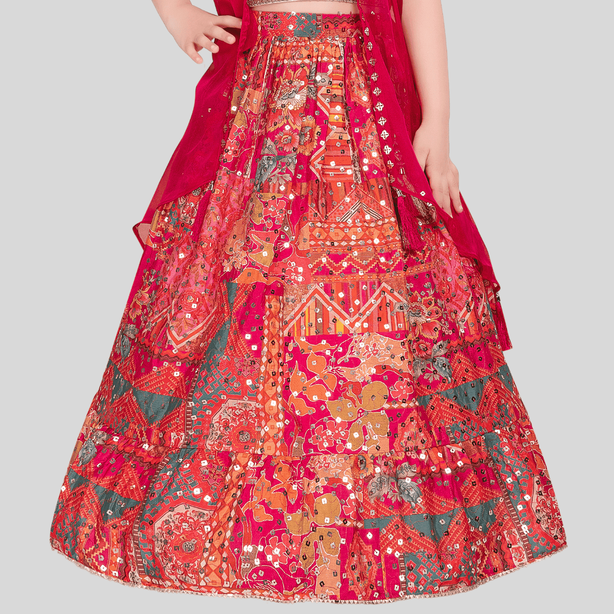 Girls Traditional Sleeves Less Long Choli - Rani