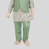 Boys Traditional Neuron Plain Chudidar Kurta with Koti - Green