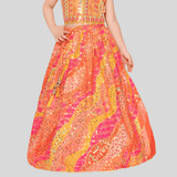 Girls Traditional Sleeves Less Long Choli - Yellow