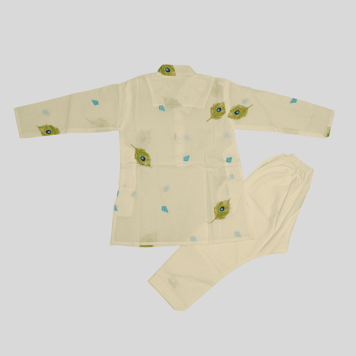 Boys Traditional With Work Dhoti Kurta Set - White