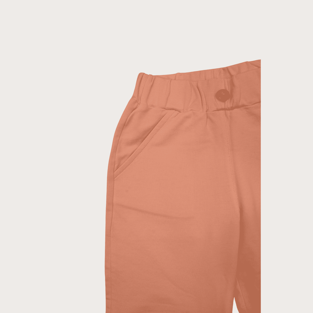 Girls Leisure Plain Rib Waist Track Pant With Rib  - Pink