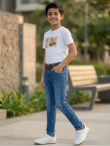 Boys' Classic Slim-Fit Blue Denim Jeans