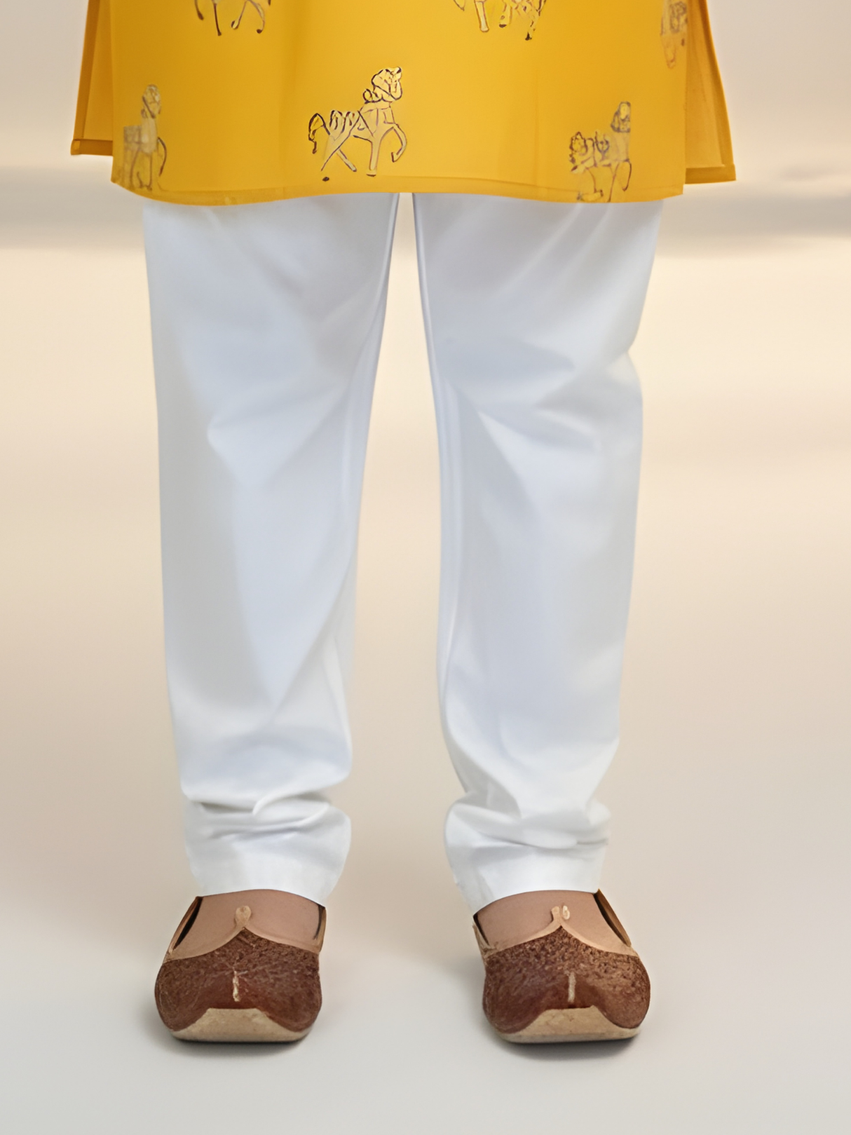 The Golden Steed Embroidered Kurta & Pajama Set (Haldi Yellow).