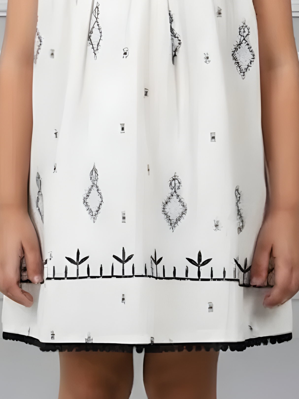 Cream Bohemian Embroidered Frock