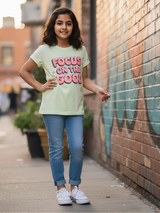 Girls' "Focus on the Good" Graphic Print Top