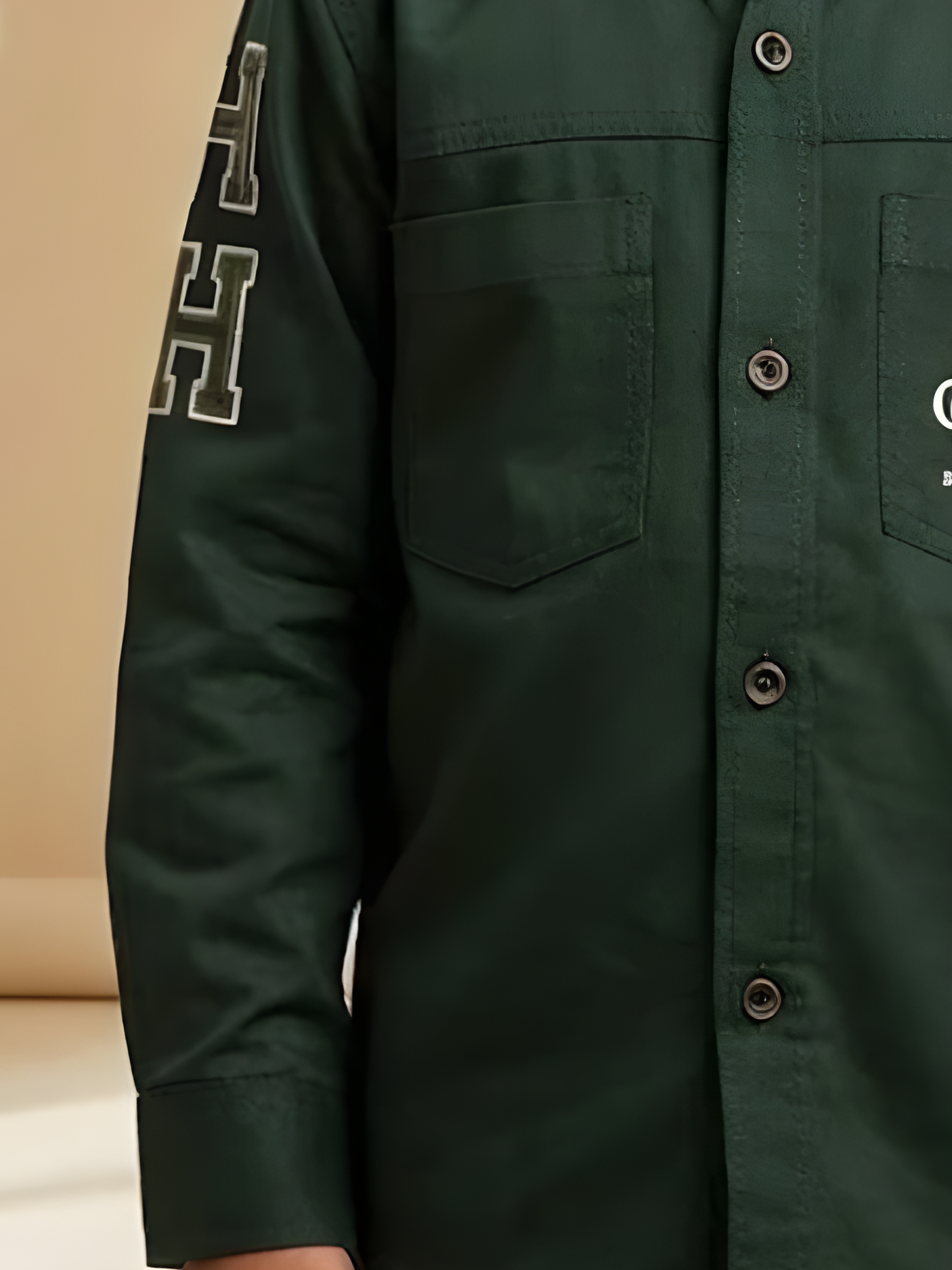 Boys Dark Green "Chicago Clubs" Varsity Utility Shirt