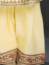 Girls Traditional Full Sleeves Sharara Set - Yellow