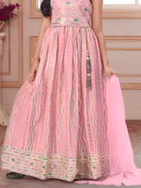 Girls Traditional Half Sleeves Long Choli - Pink