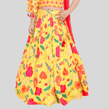 Girls Traditional Sleeves Less Long Choli - Yellow