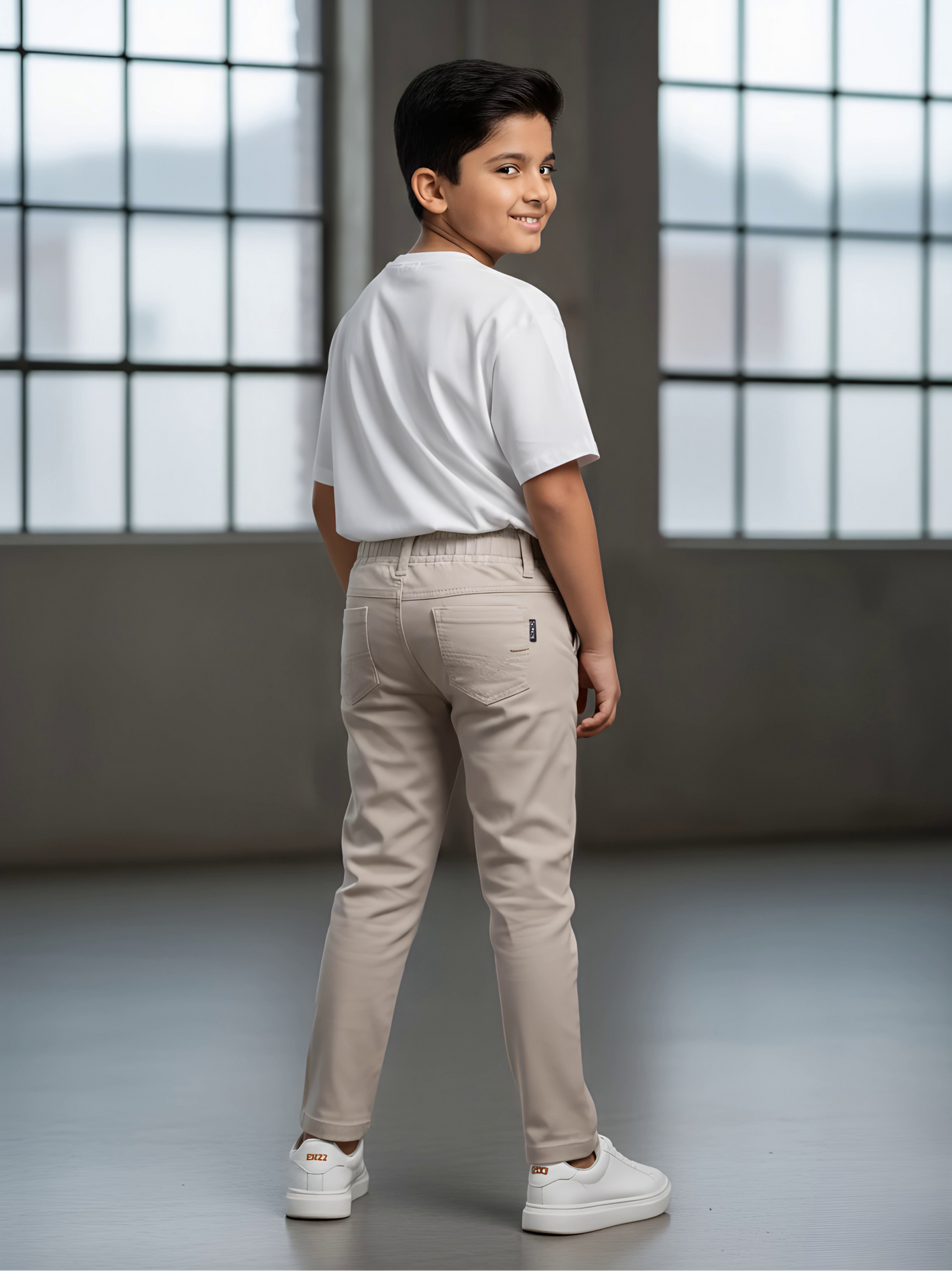 Boys' Essential Slim Fit Cotton Trousers
