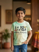 Boys Light Green Typography Graphic T-Shirt