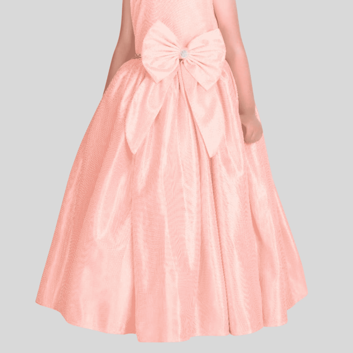 Girls Party Heavy Western Gown with work - Peach